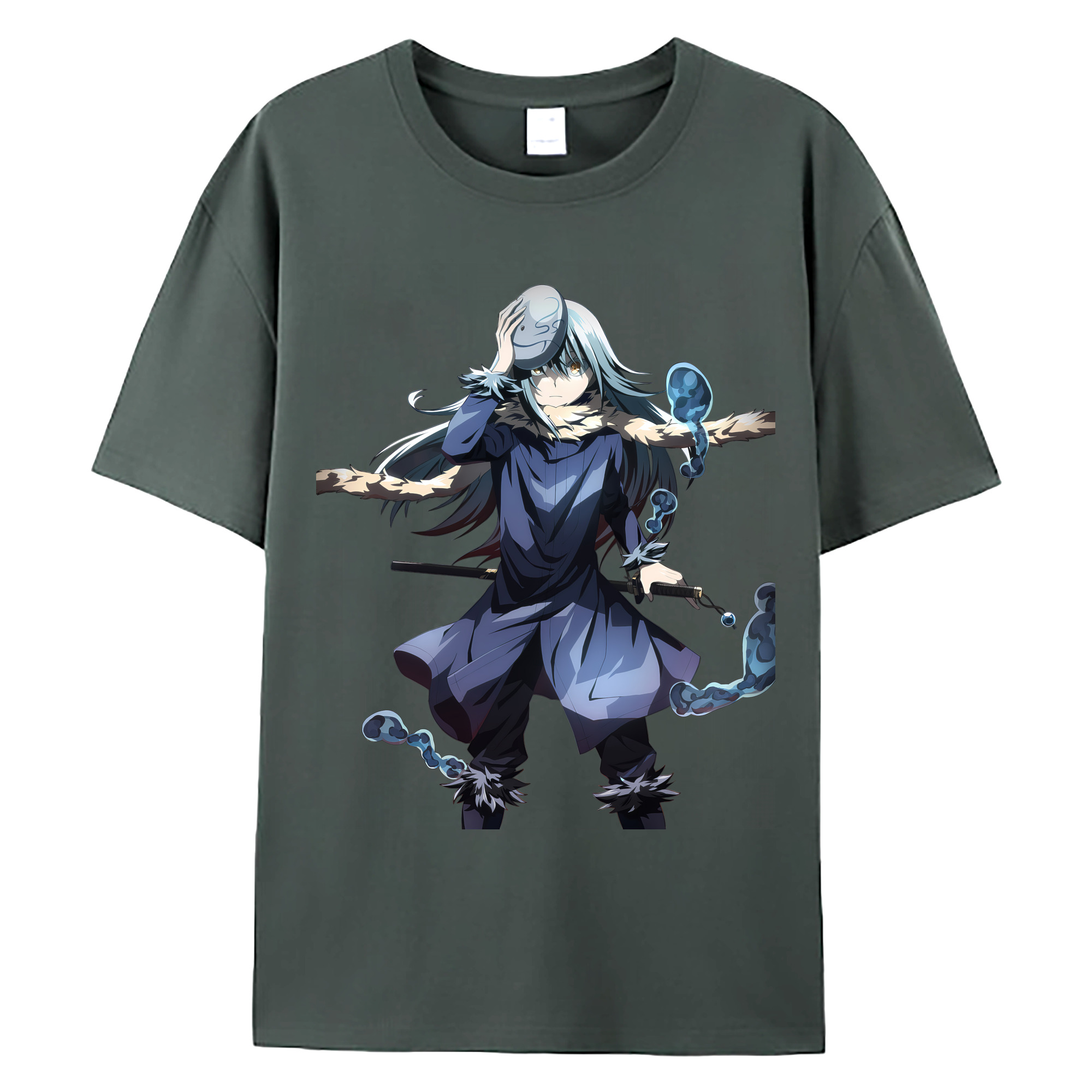 （画像用） 転スラ Regarding Reincarnated to Slime 綿100％ メンズ半袖Tシャツ｜肌触りやわらか＆通気性